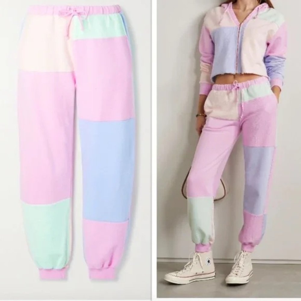 Loveshackfancy Wilder Patchwork Terry Track Pant … - image 1